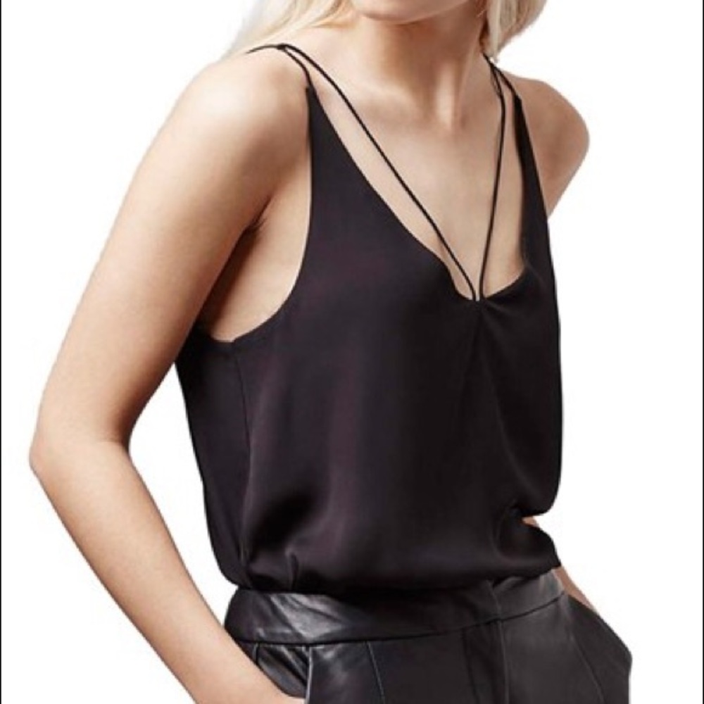 Topshop black silk camisole